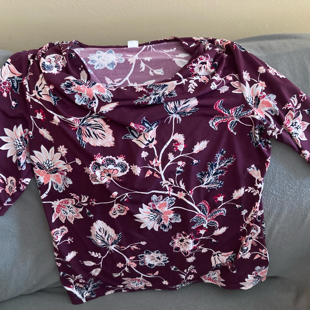 Cowl neck women’s top.